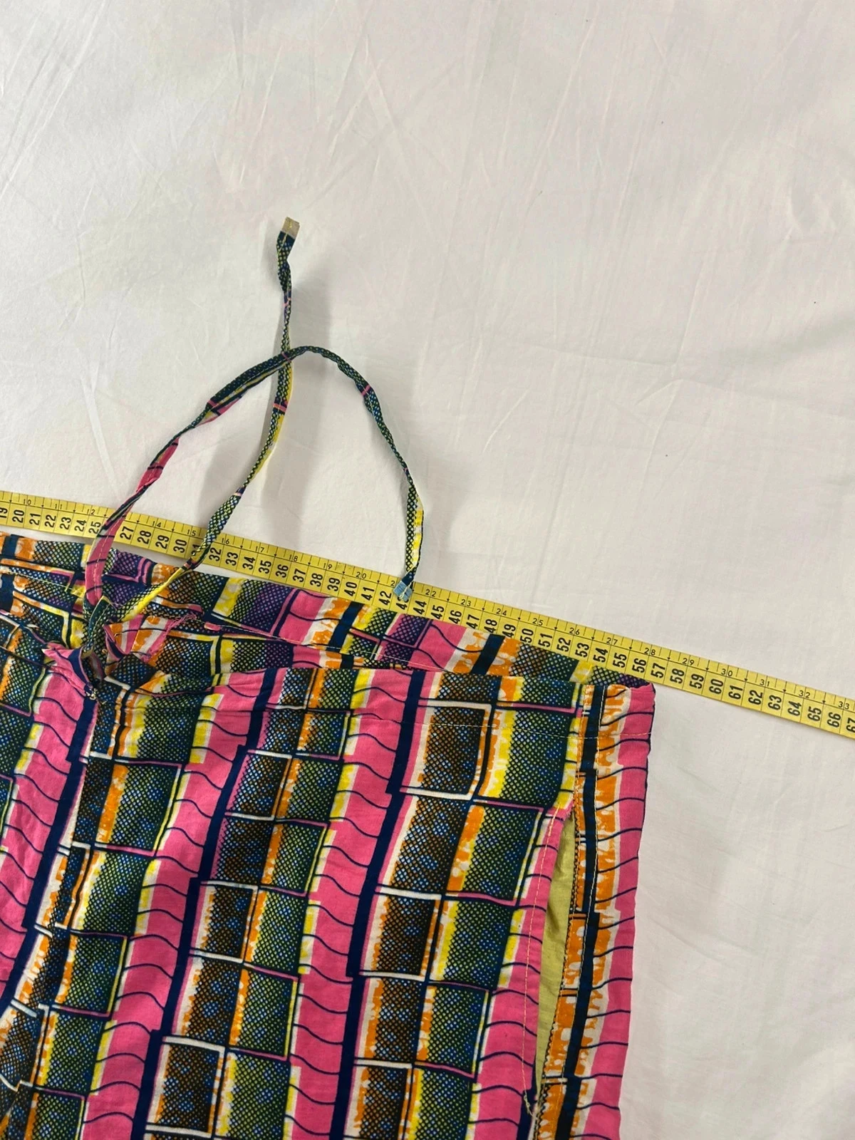Handgemaakte vintage multicolor geprinte broek hand made – photo 8